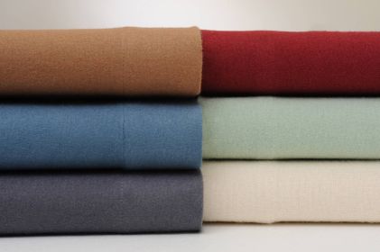 Bibb Home Solid Flannel 4 Piece Sheet Set (Color: Blue, size: TWIN)
